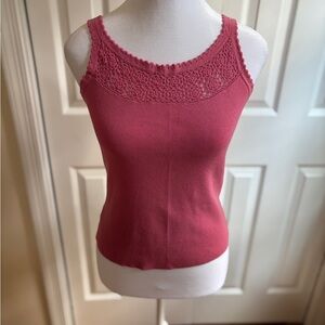 LOFT Rose Lace Detail Tank Top